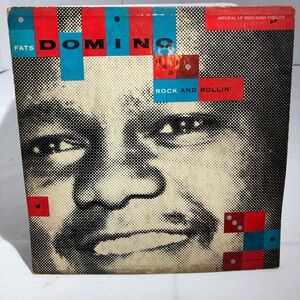 Fats Domino 'Rock and Rollin'' Vintage Album Cover - Red & Blue Graphic vinyl